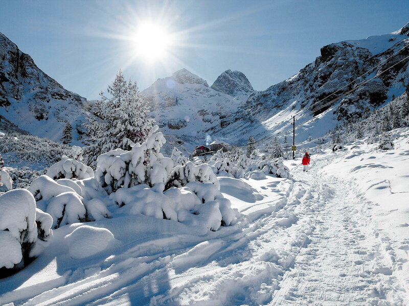 Person Walking in Snow — White, Bright