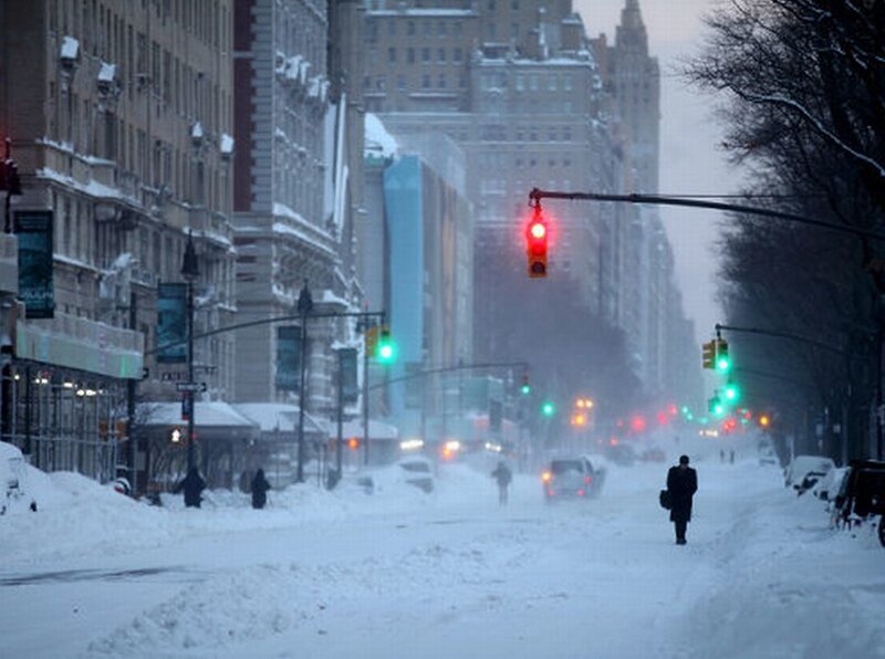 Person Walking in Snow — White, Cold