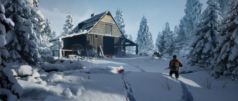Person Walking in Snow — White, Desolate, Winter, 3d Render