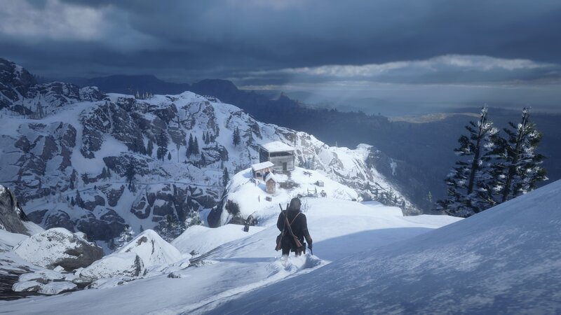 Person Walking in Snow — White, Dramatic, Winter, 3d Render