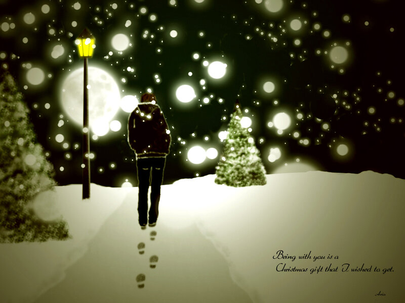 Person Walking in Snow — White