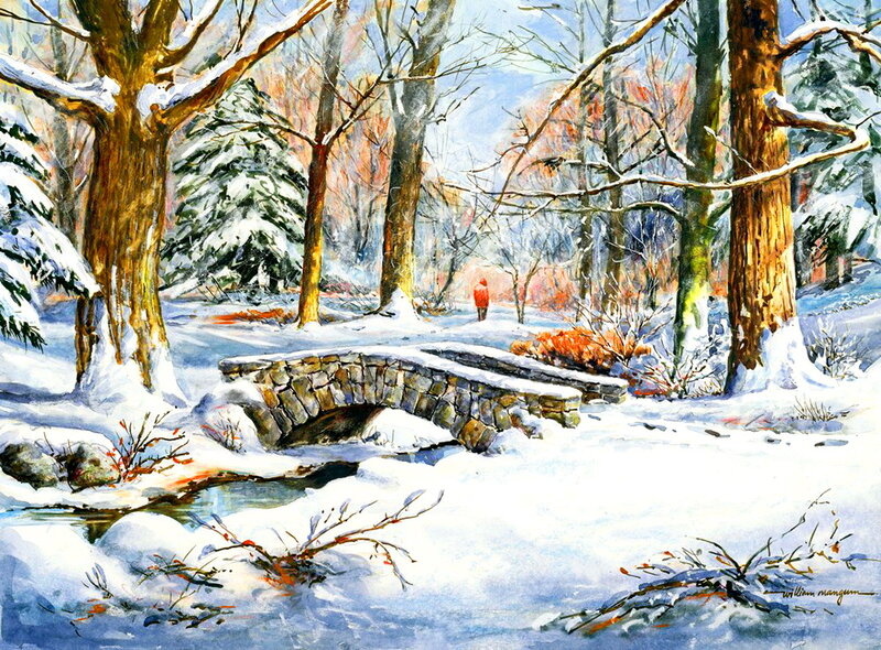 Person Walking in Winter — White