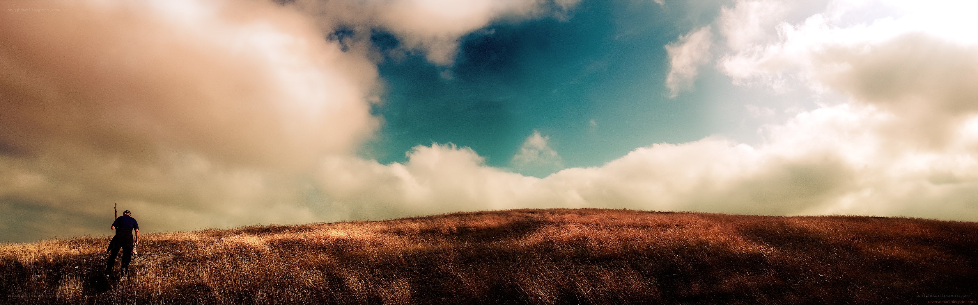 Person walking on a hill