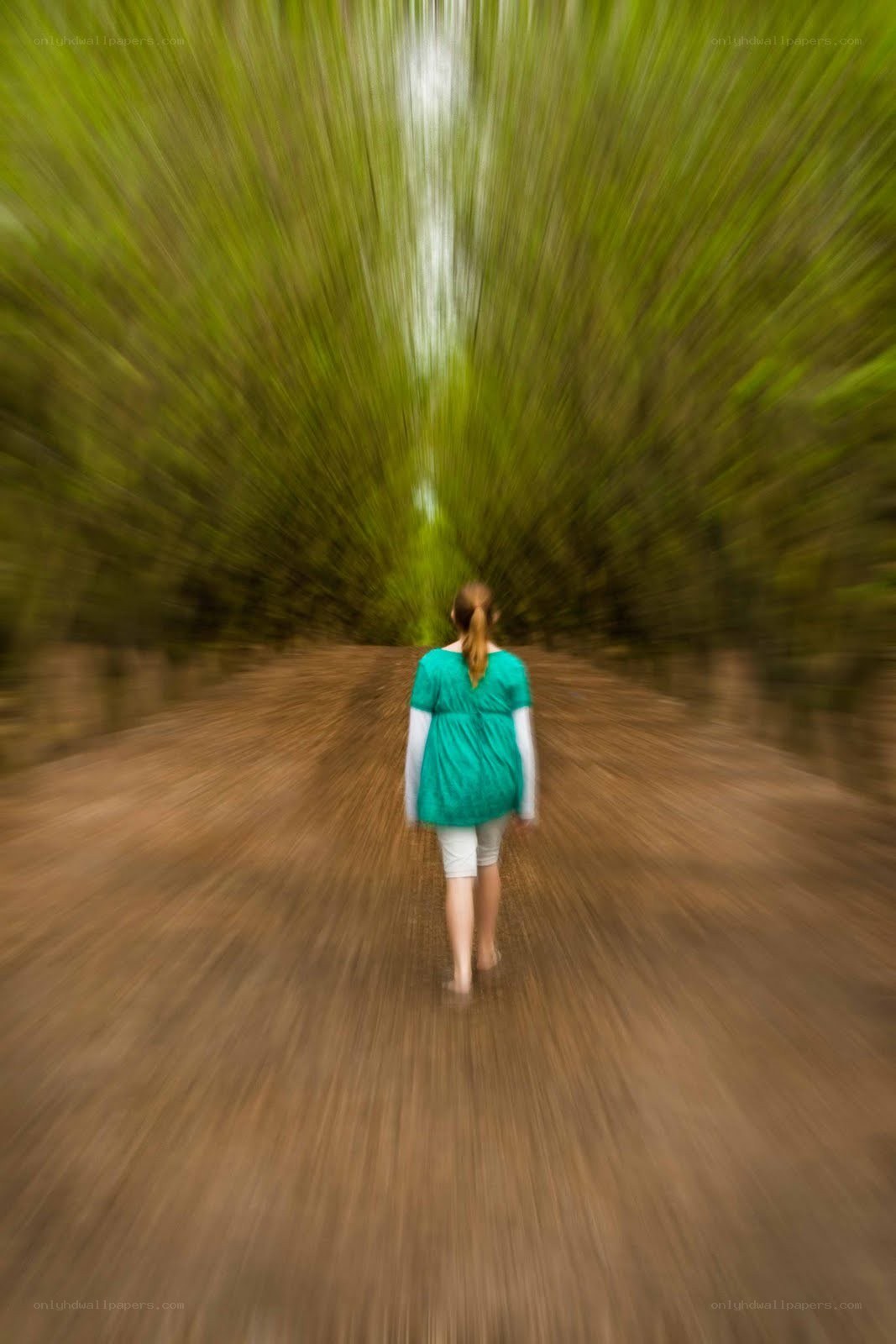 Person walking on a path