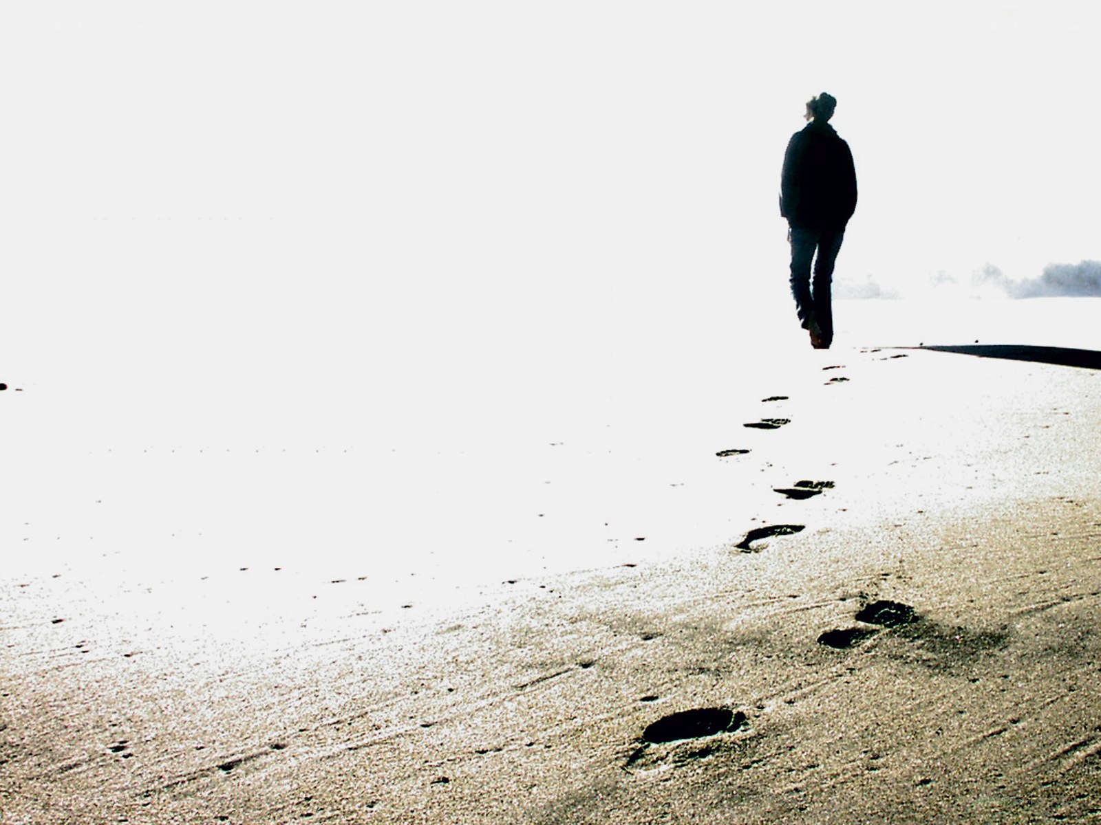person walking on beach