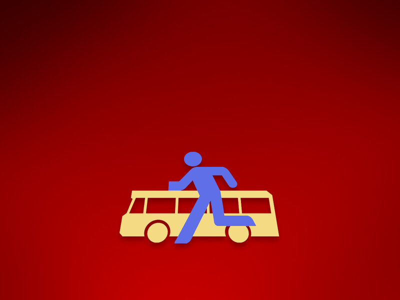person walking on bus icon