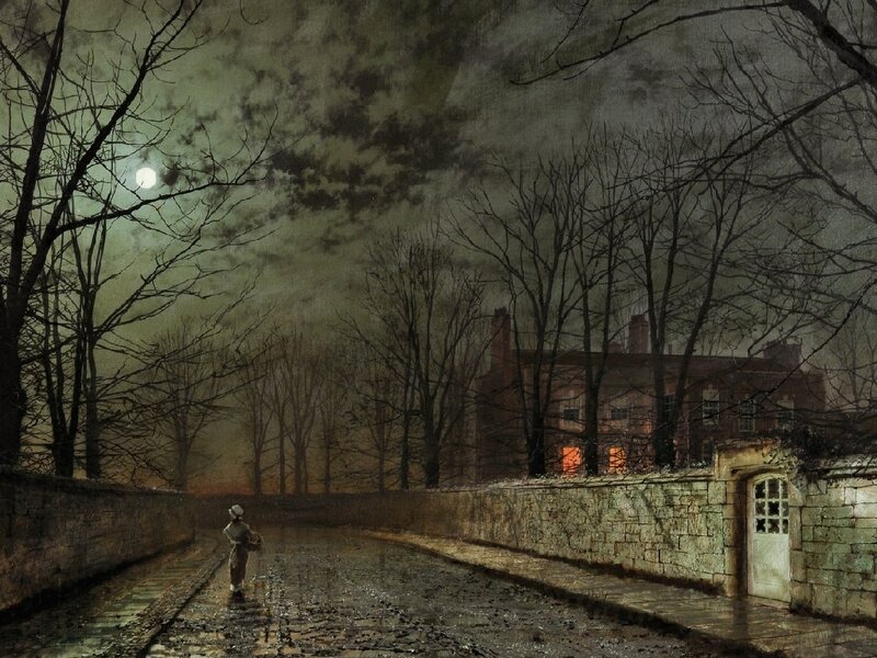 Person Walking on Cobblestone Path