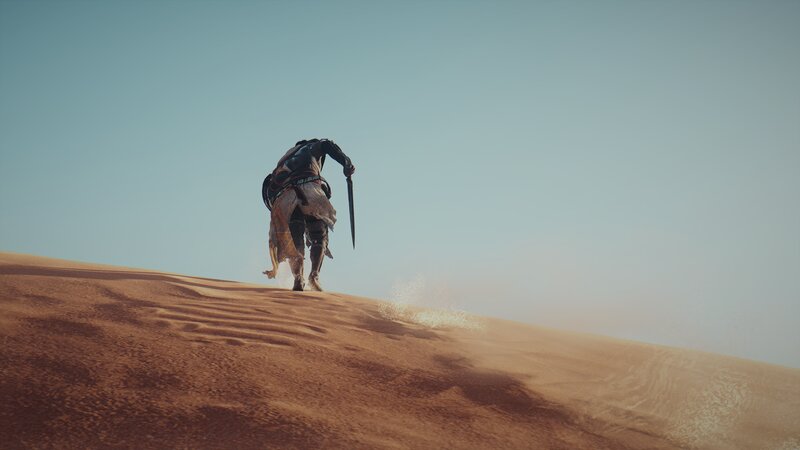 Person Walking on Dune — Brown