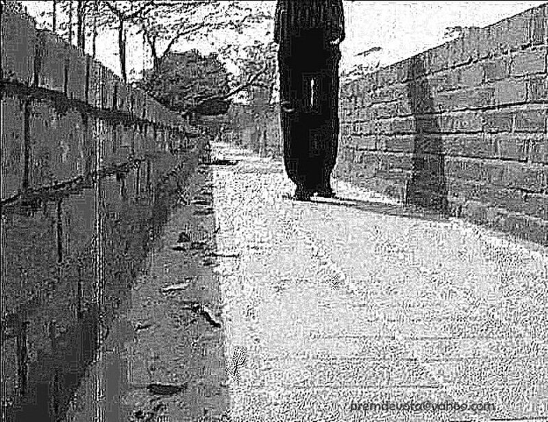 Person Walking on Path — Black