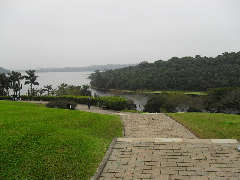 Person Walking on Path — Green, Overcast