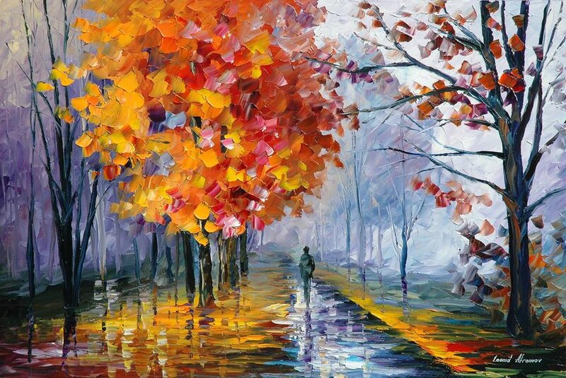 Person Walking on Path — Orange, Serene