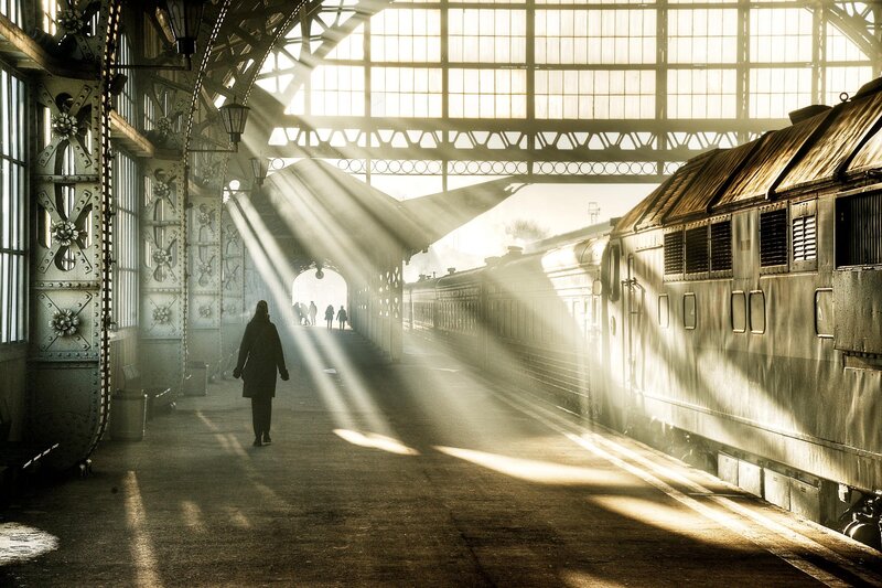Person Walking on Platform