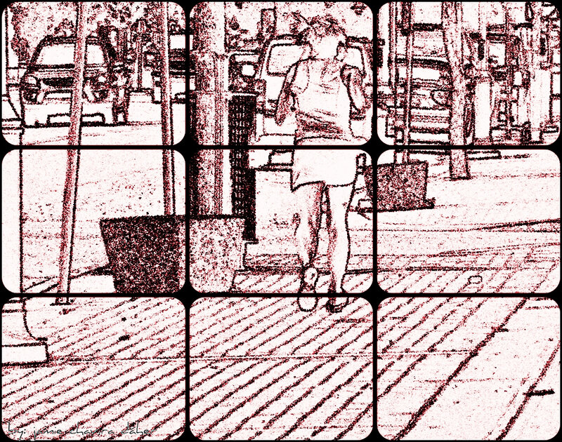 person walking on sidewalk
