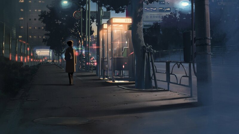 Person Walking on Sidewalk — Blue