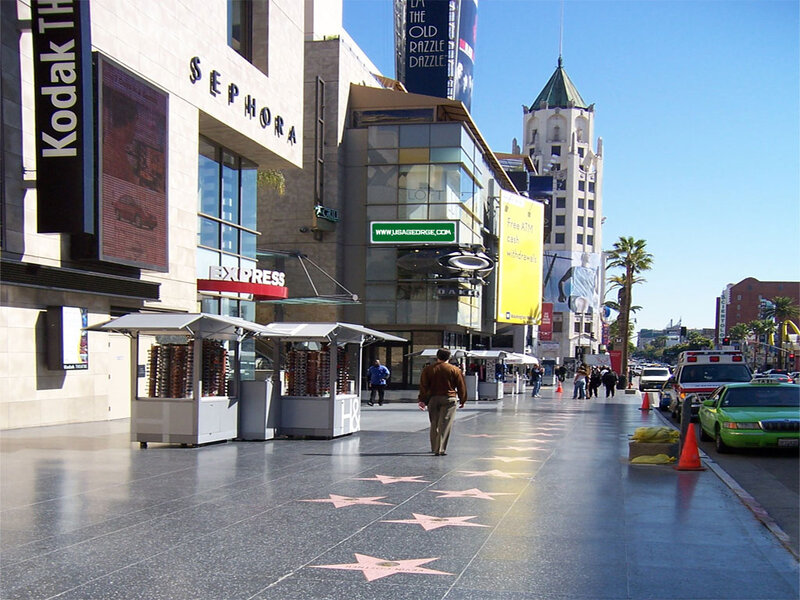 Person Walking on Sidewalk — Gray, Bright