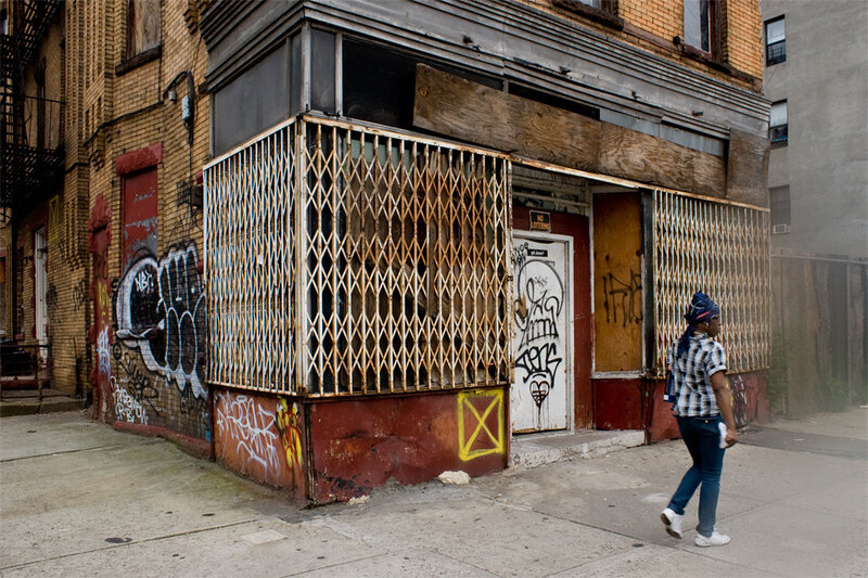 Person Walking on Sidewalk — Gray