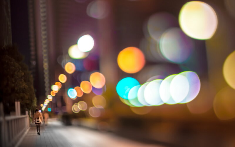 Person Walking on Sidewalk — Yellow