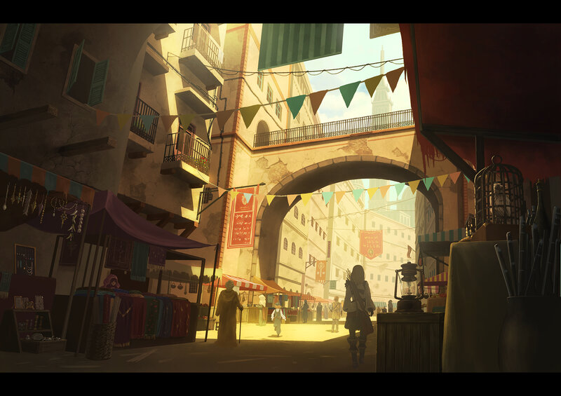 Person Walking Through Market