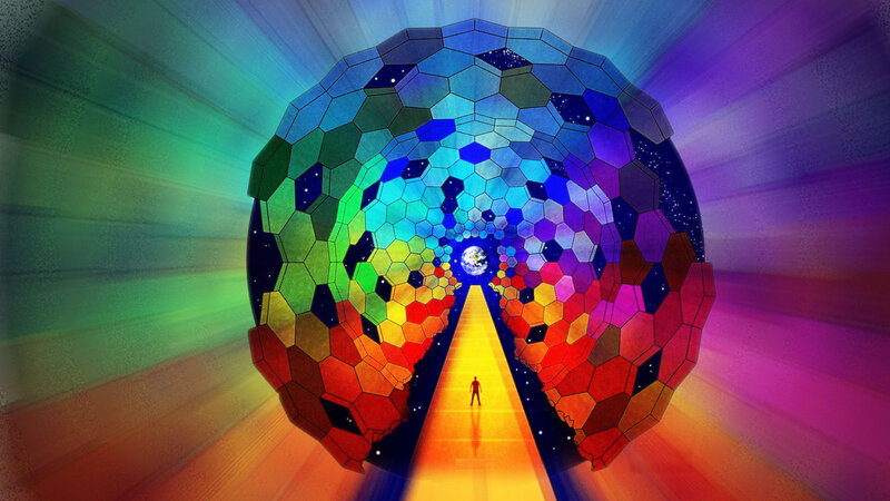 Person Walking Through Tunnel — Yellow