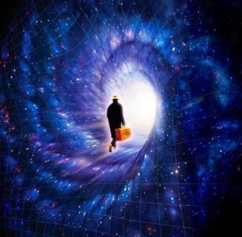 Person Walking Through Wormhole