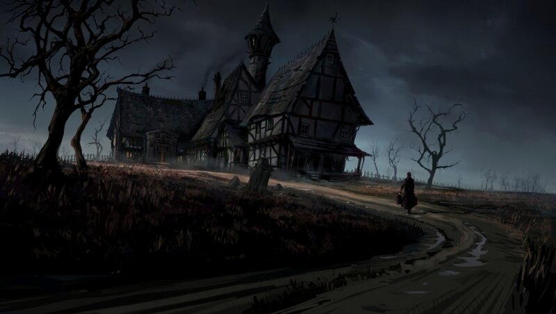 Person Walking to House — Dark Gray