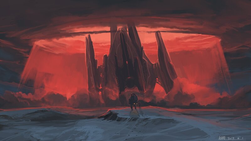 Person Walking to Spaceship