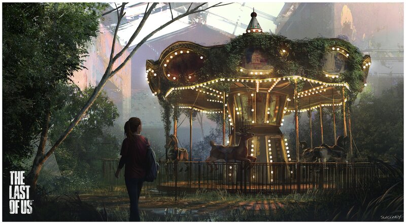 Person Walking Toward Carousel