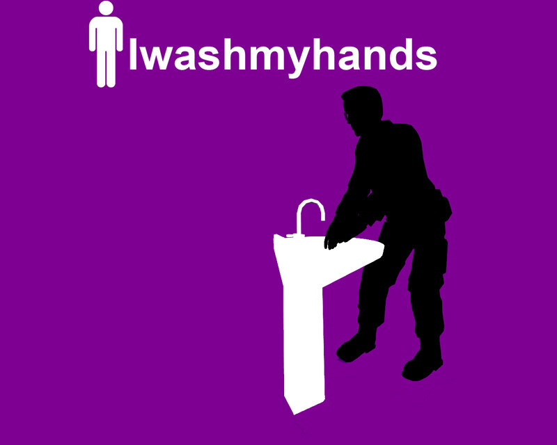 person washing hands