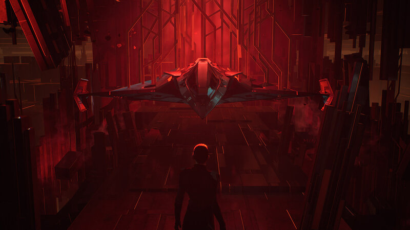 Person Watching a Spaceship