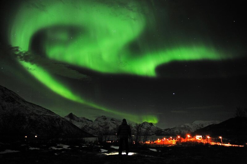 Person Watching Aurora