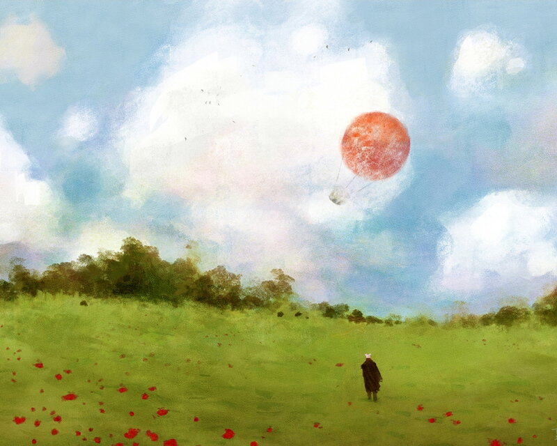 Person Watching Balloon