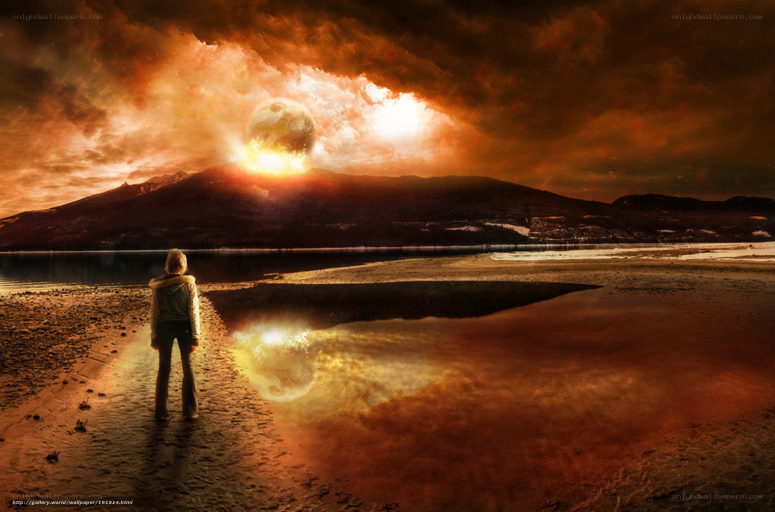 Person watching celestial event
