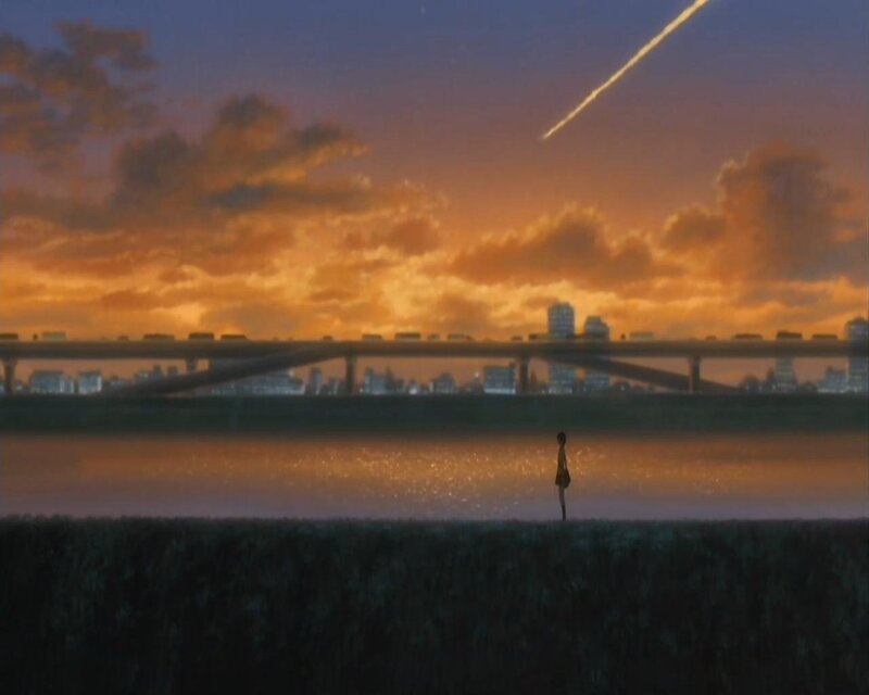 person watching meteor over city