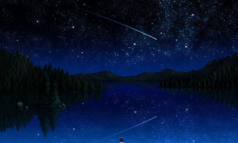 Person Watching Meteor Shower
