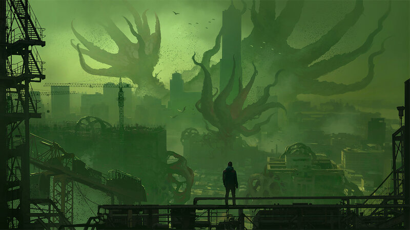 Person Watching Monster Attack