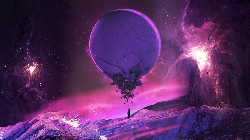 Person Watching Planet Break