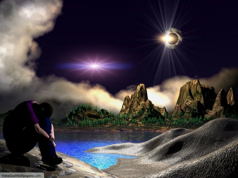 Person watching solar eclipse