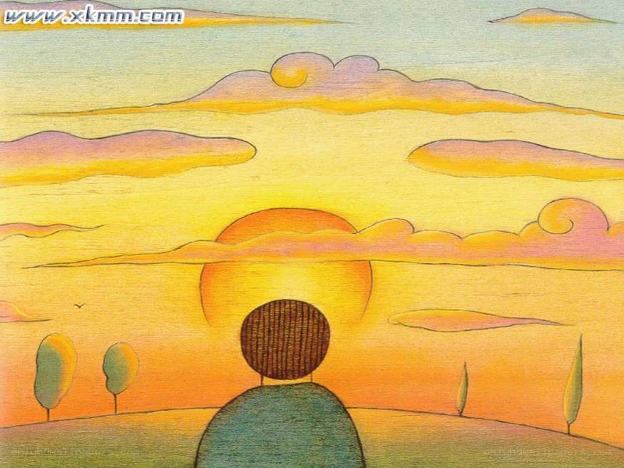 Person watching sunset