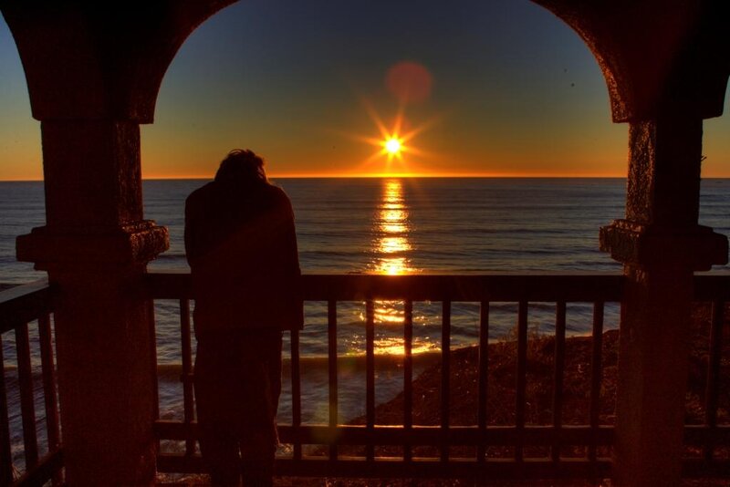 Person Watching Sunset — Orange