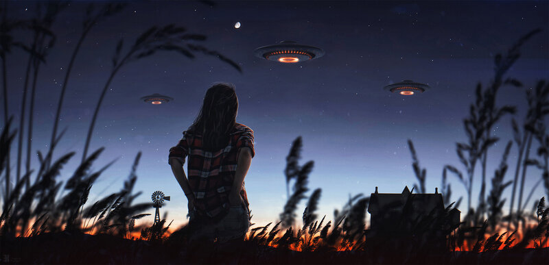 Person Watching UFOs