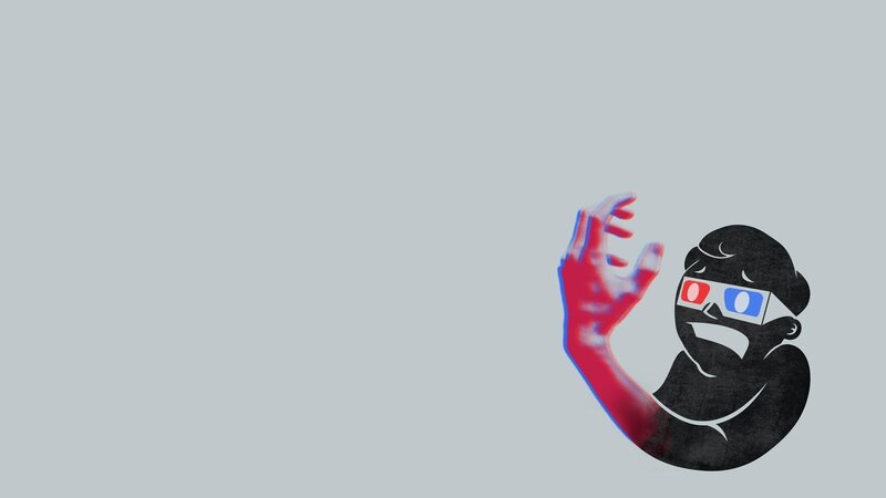 Person Wearing 3d Glasses — Gray