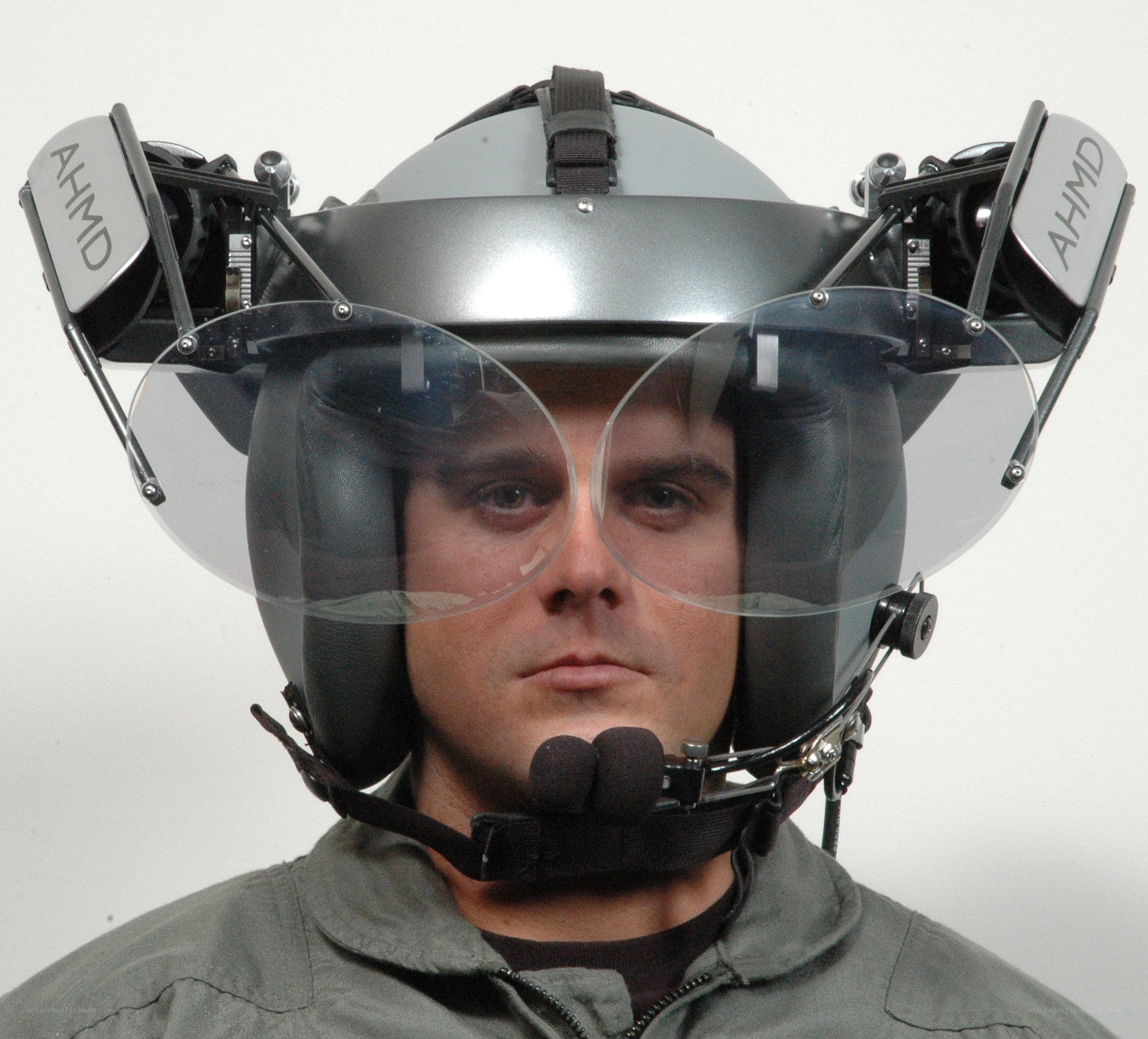person wearing advanced helmet
