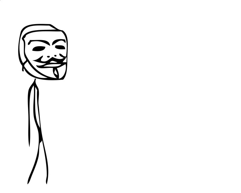 person wearing anonymous mask