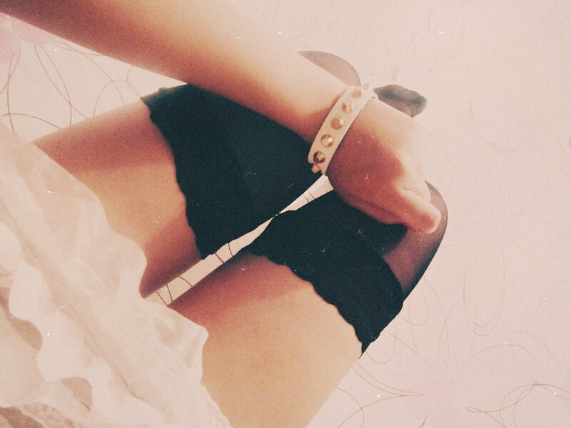 person wearing black stockings
