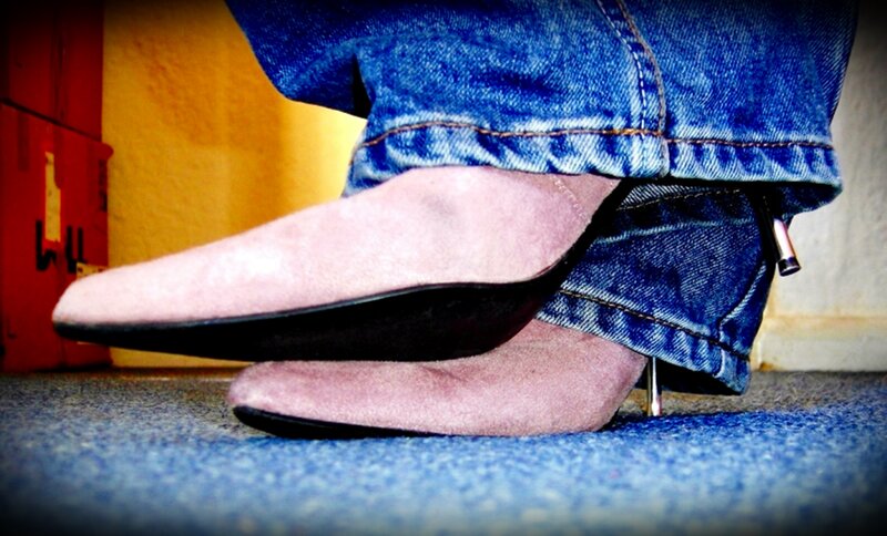 Person Wearing Boots — Blue
