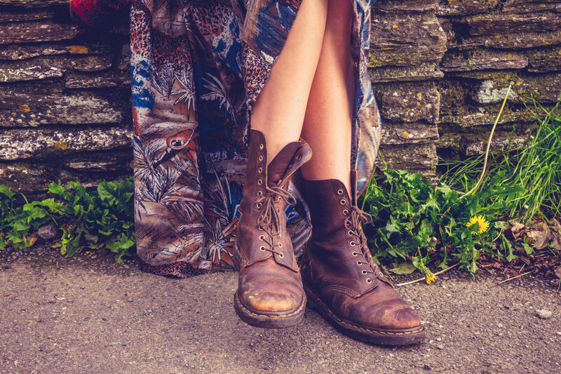 Person Wearing Boots — Brown