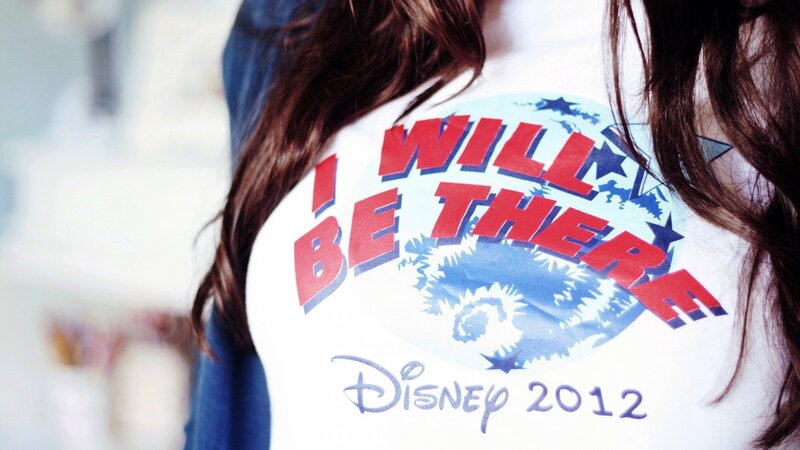 person wearing disney t-shirt