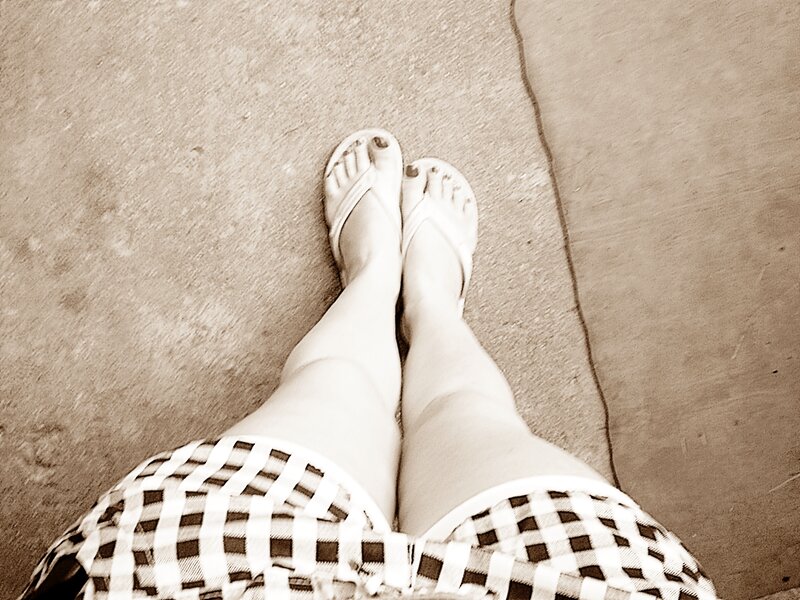 Person Wearing Flip Flops