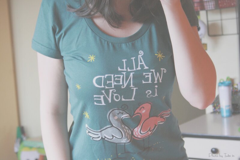person wearing graphic t-shirt
