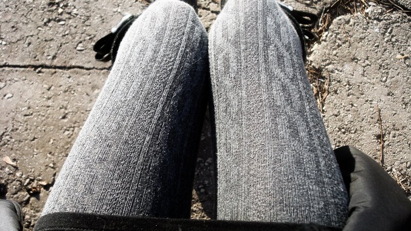 Person Wearing Gray Tights
